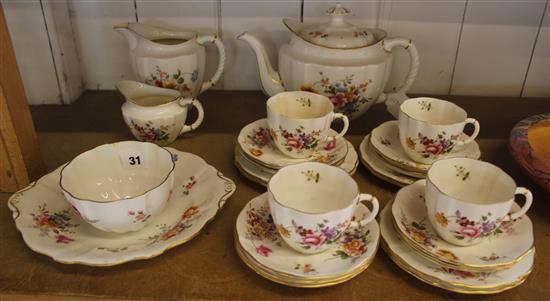 Crown Derby Posies pattern part tea service(-)